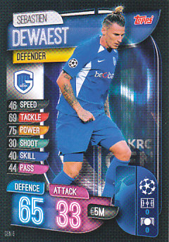 Sebastien Dewaest KRC Genk 2019/20 Topps Match Attax CL #GEN6